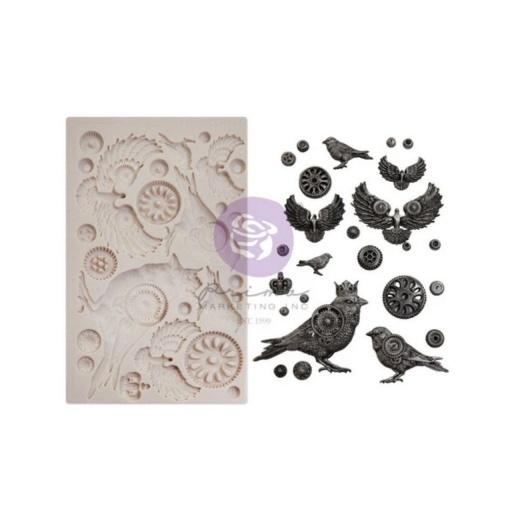 Prima Finnabair 5'' x 8'' Silicone Mould - Clockwork Sparrow